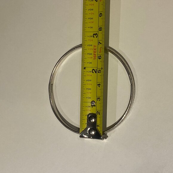 Vintage Bracelet Alpaca Mexico Silver-tone Engraved Signed Bangle - Picture 5 of 8